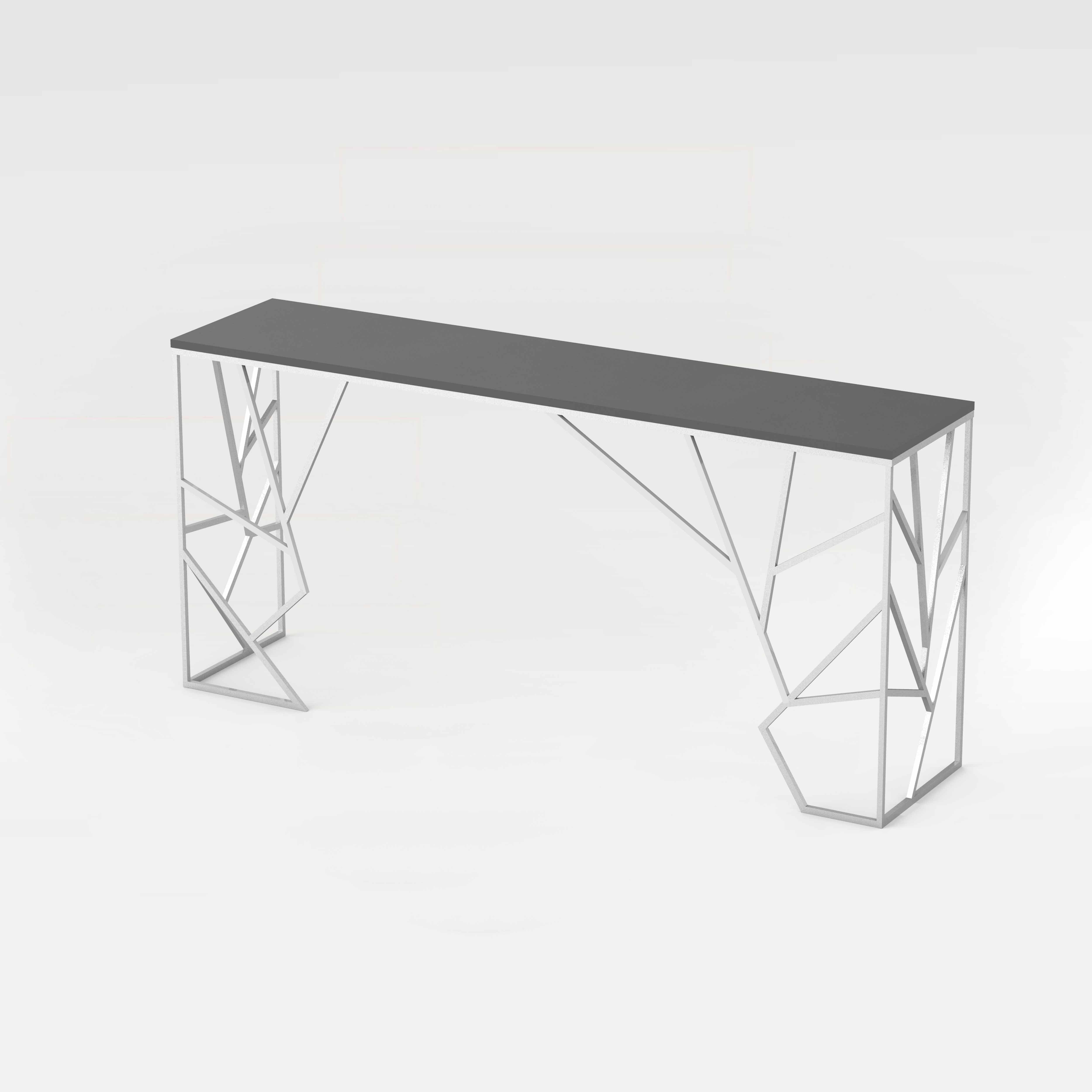CO33 Table console en béton avec cadre en acier au look industriel