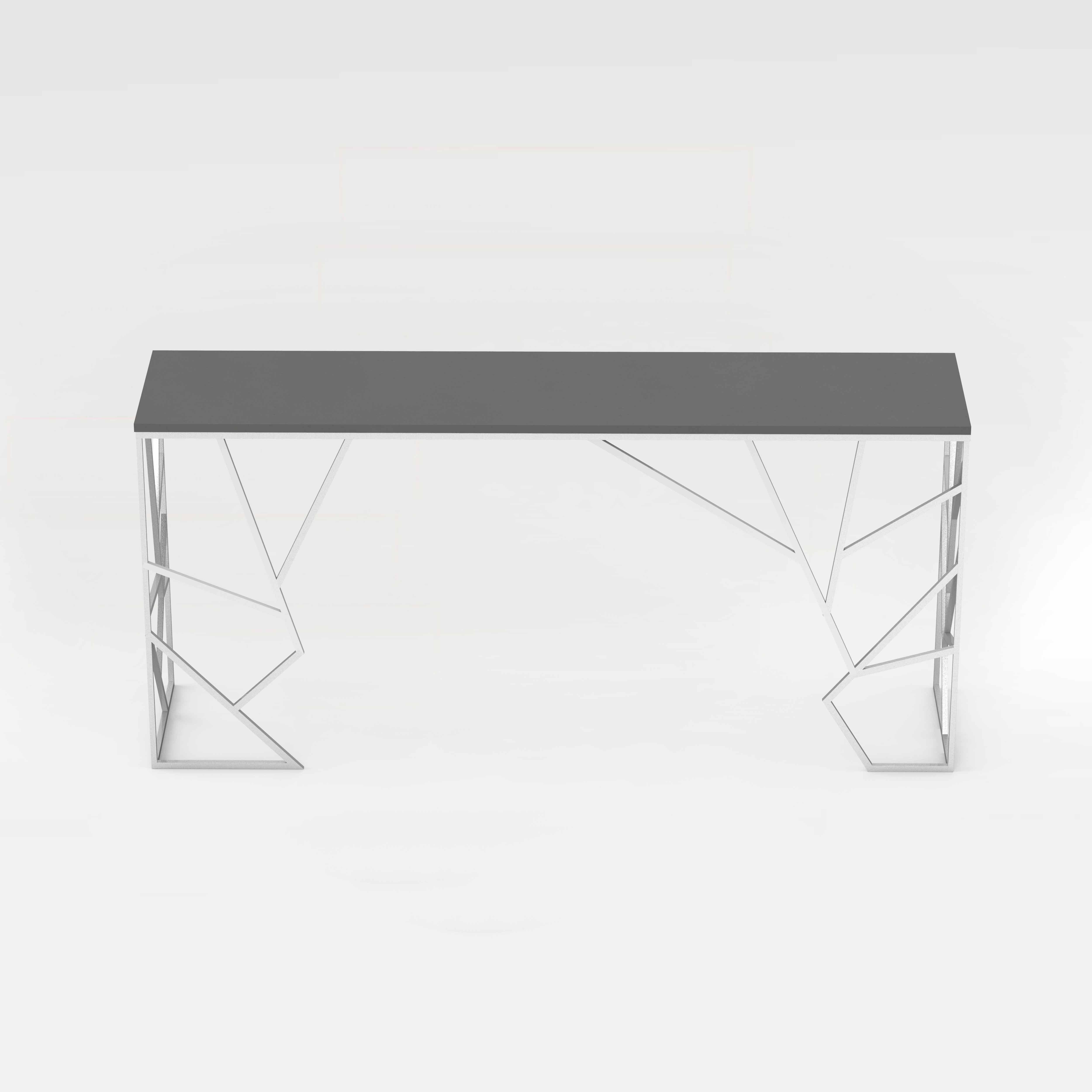 Console table black concrete and steel frame handmade by CO33