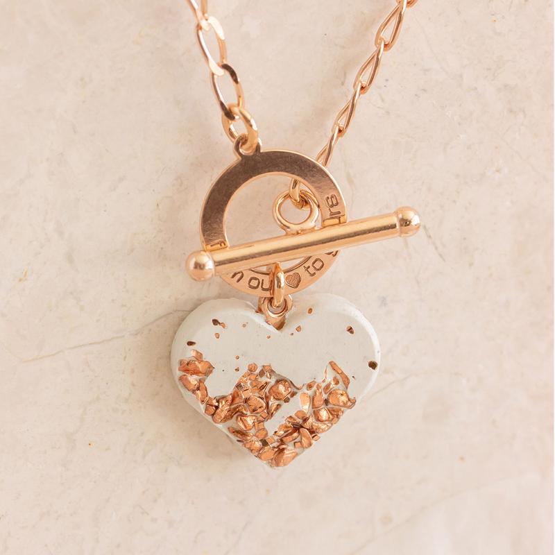 Heart necklace JASMINA White Rosé | by Concrete Jungle