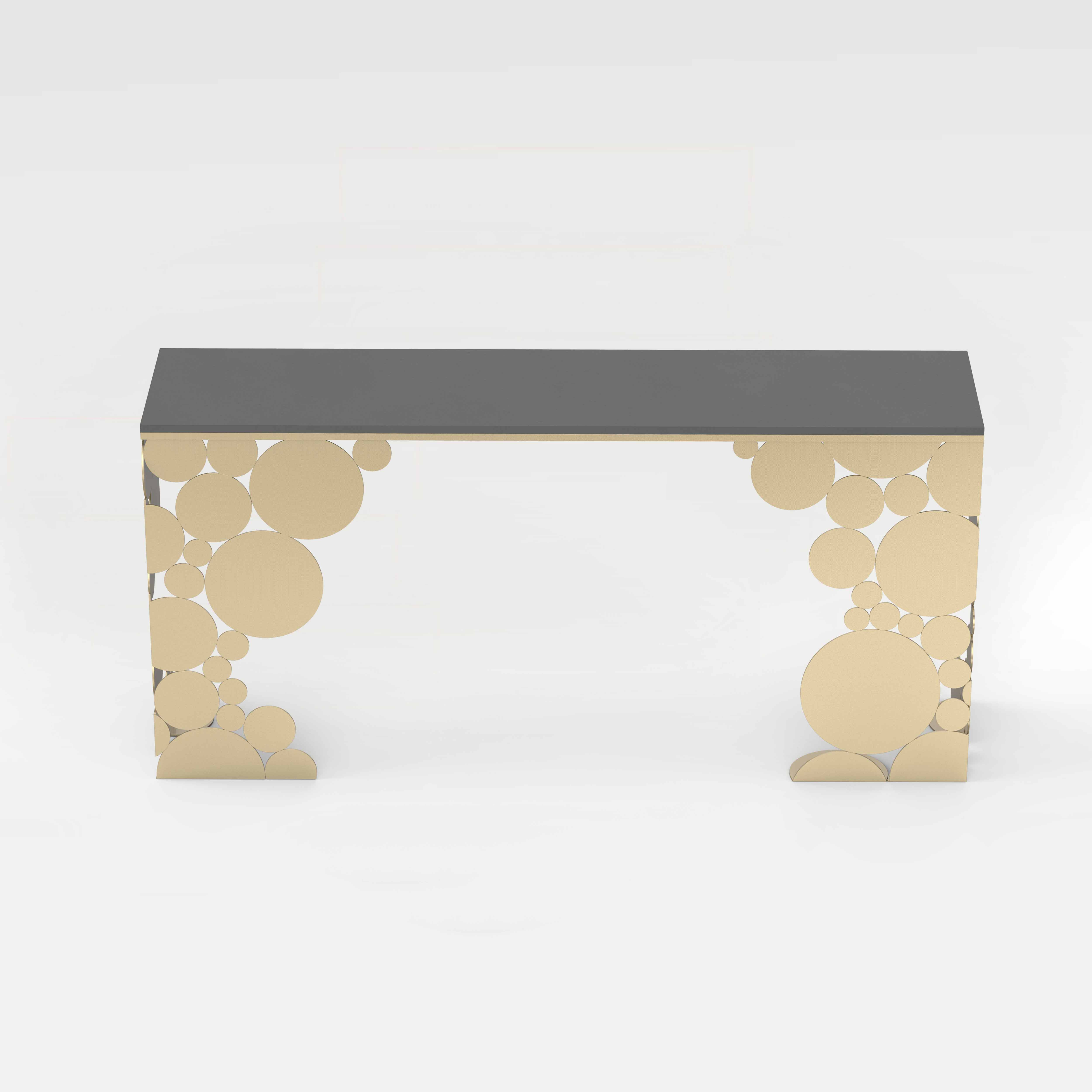 Console table LIVELY black gold, made in Germany 150 cm