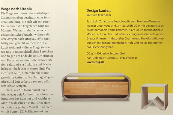 Weimar entdecken - Meisterhafte Betonwelten im Magazin zu 100 Jahre Bauhaus