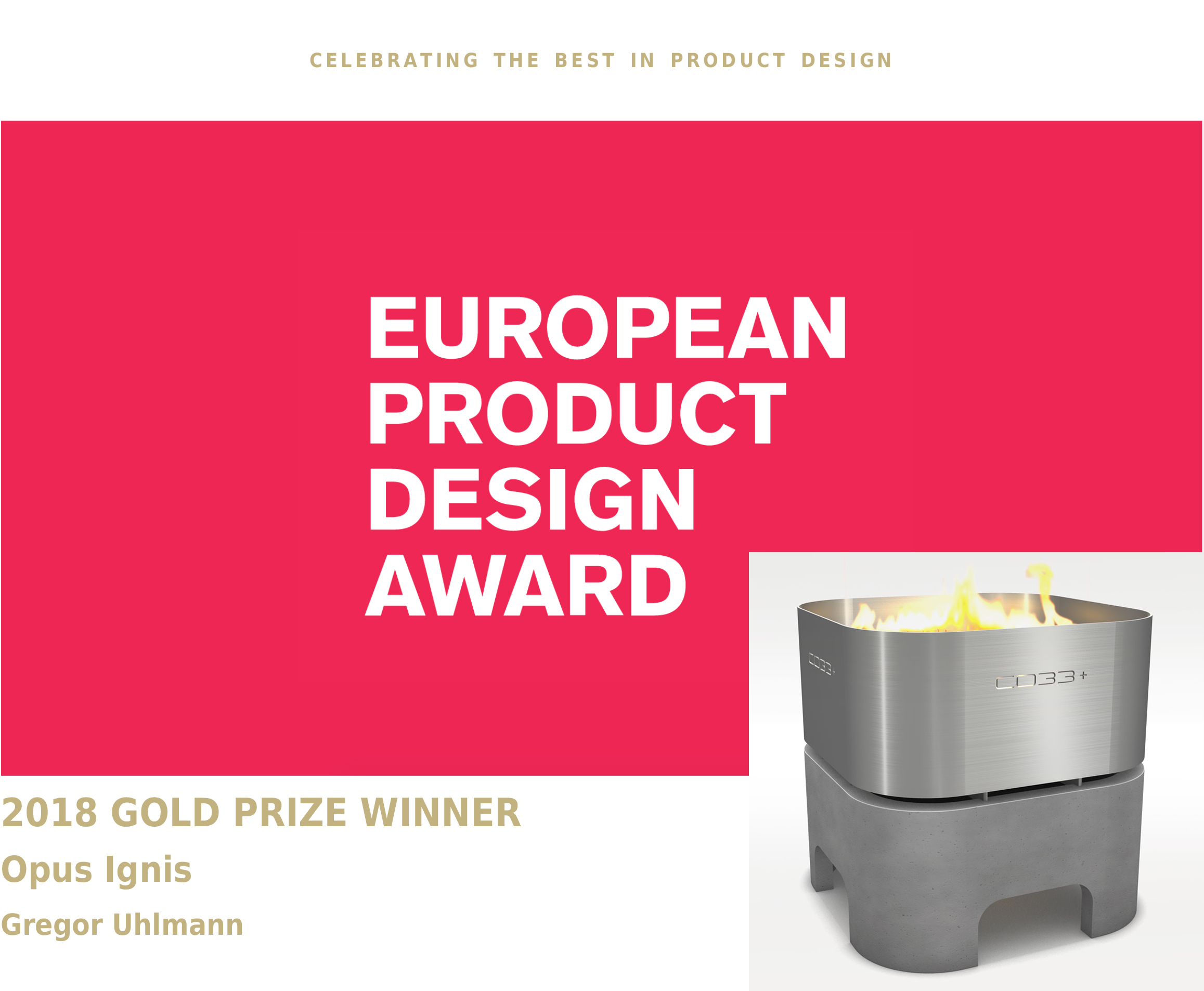GOLD Award für Feuerkorb OPUS IGNIS