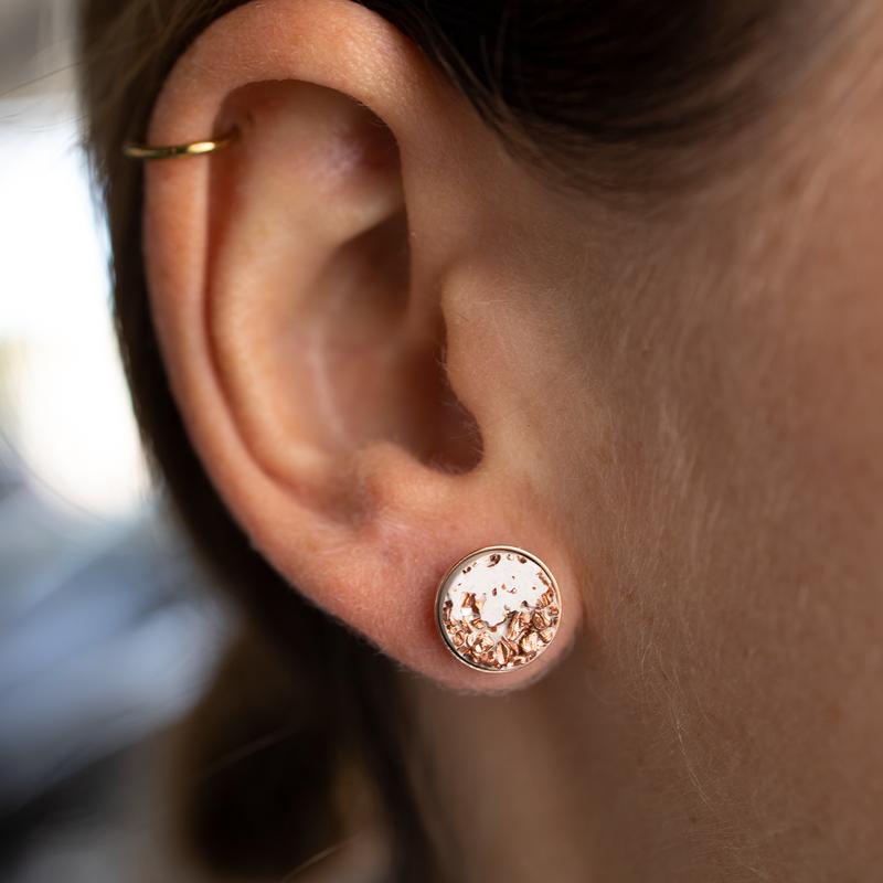 Stud earrings TARA White Rosé | by Concrete Jungle