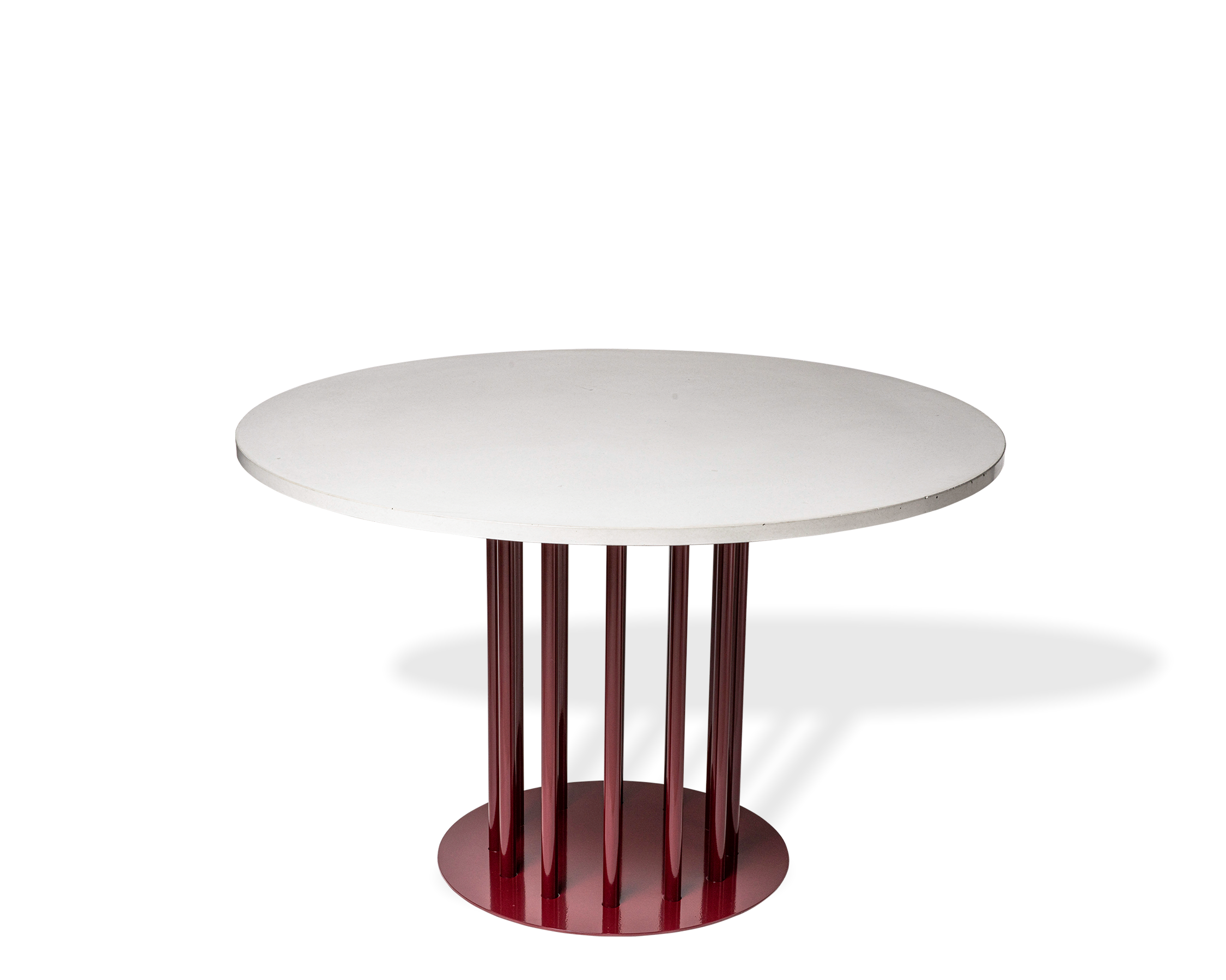 tabula circulus | Table à manger ronde avec plaque en béton et structure en acier