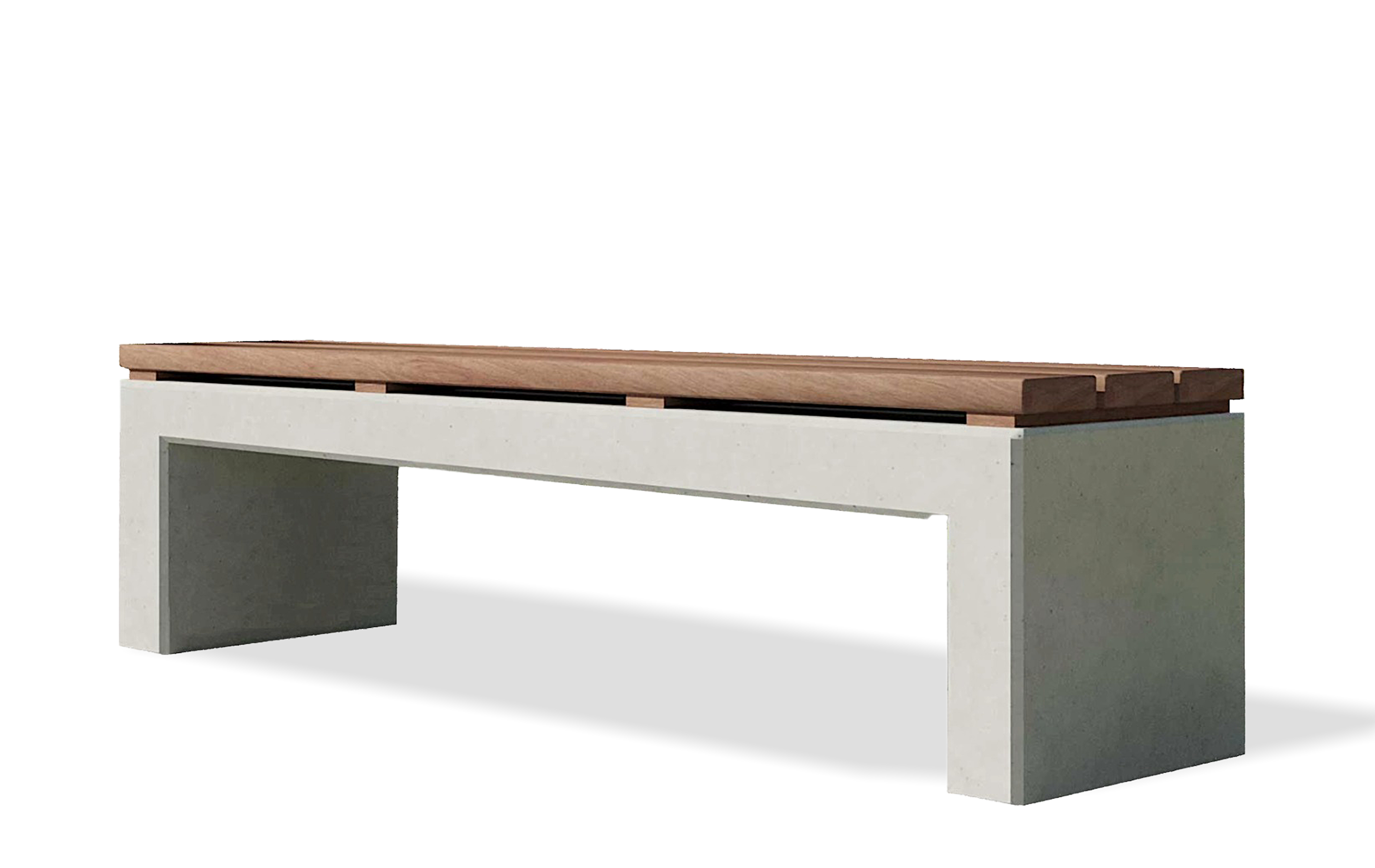 Pontis concrete bench with wooden support