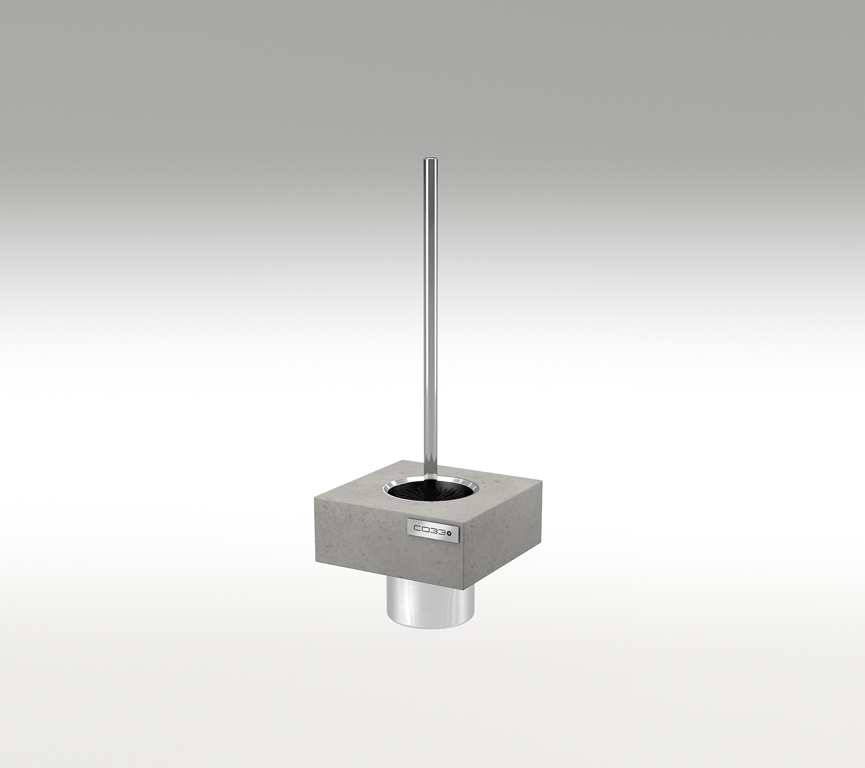 Premium Toilet Brush Holder made with real concrete and hygienic stainless steel insert