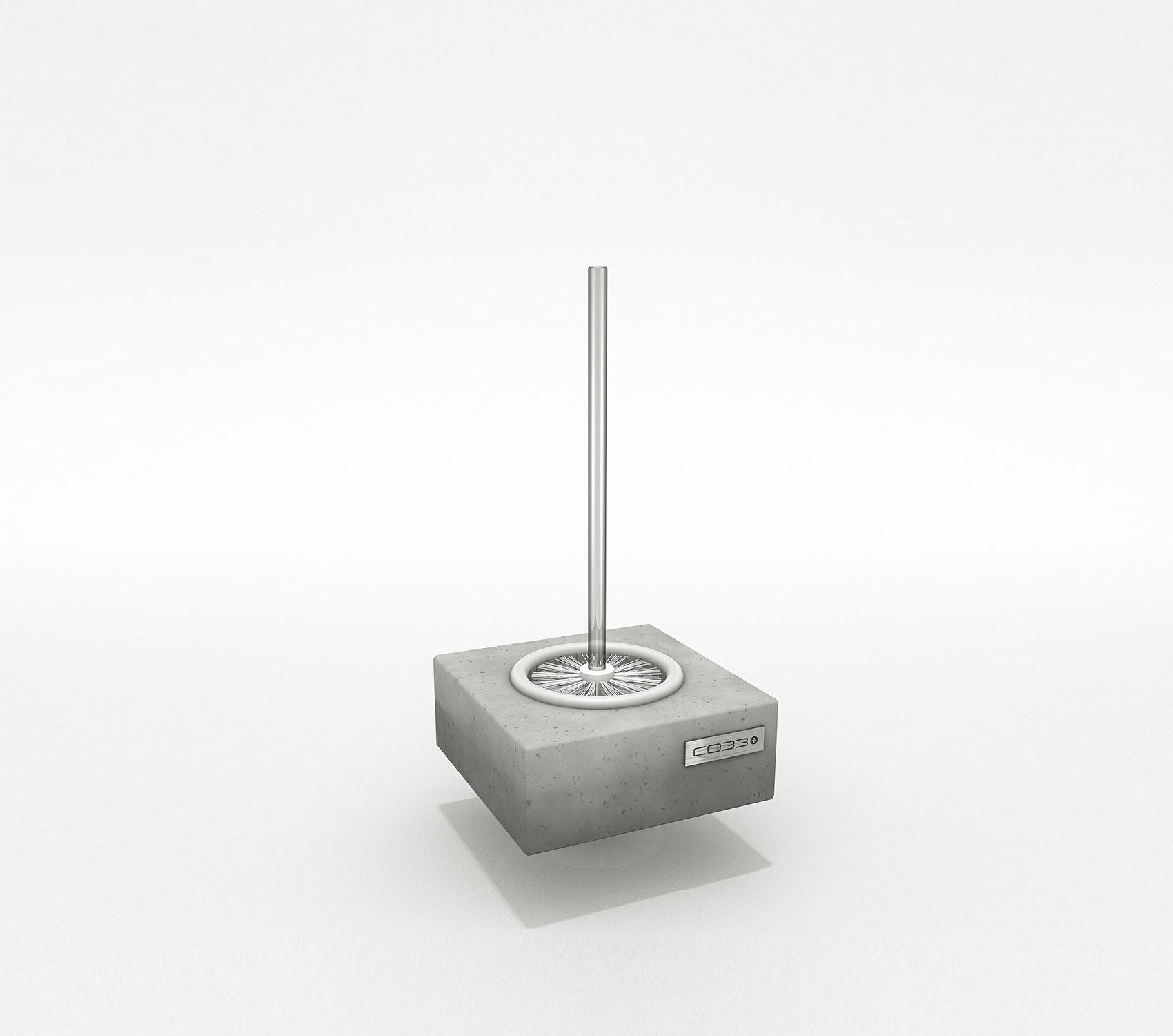 CO33 Toilet Brush Holder in real concrete with minimalist design