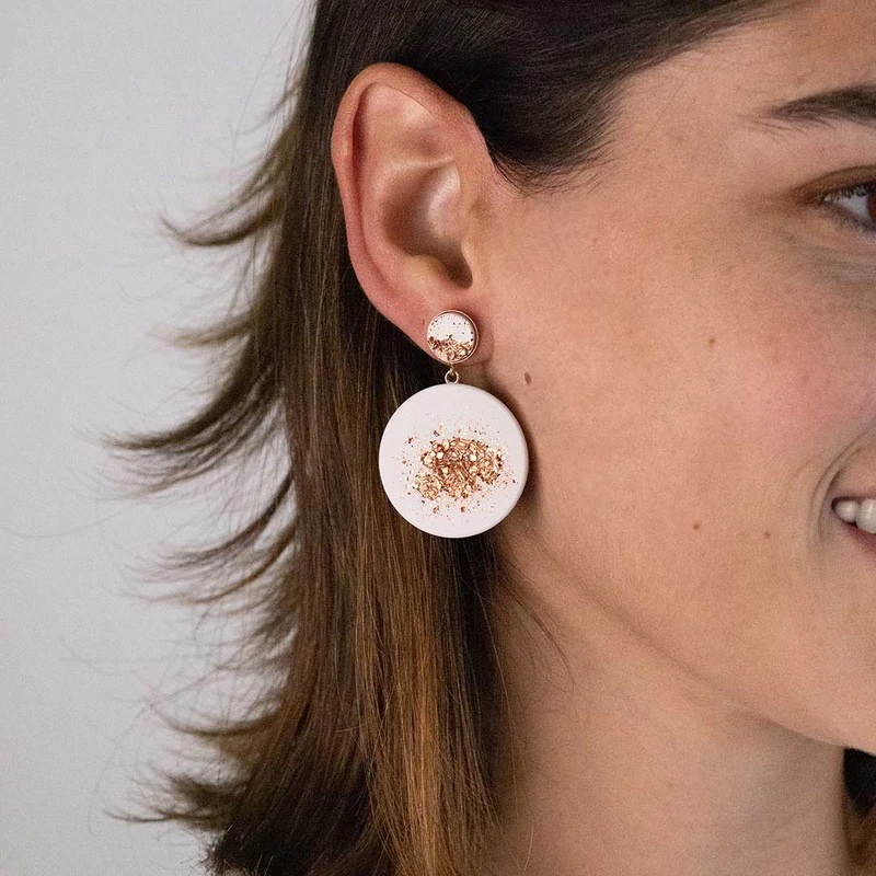 Boucles d'oreilles Jane White Rosé | by Concrete Jungle