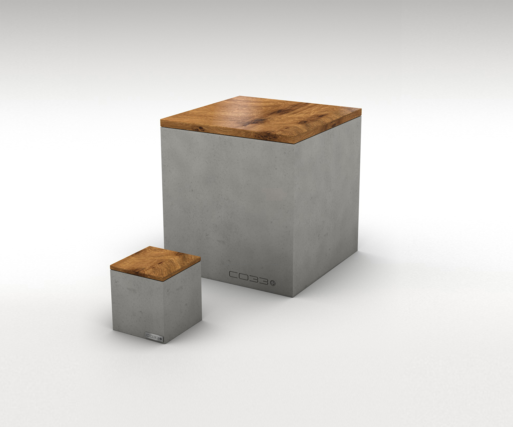Aufbewahrungsbox aus Beton mit Holzdeckel